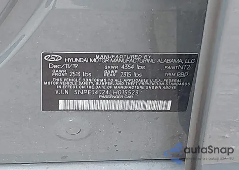 2020 Hyundai Sonata Sel Plus z USA, uszkodzony, nr VIN 5NPEJ4J24LH015523